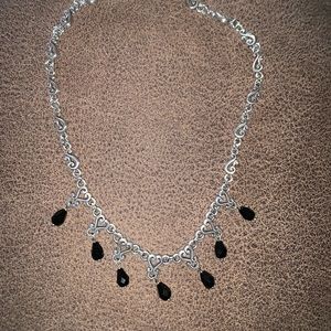 Brighton necklace 18” with black bead drops